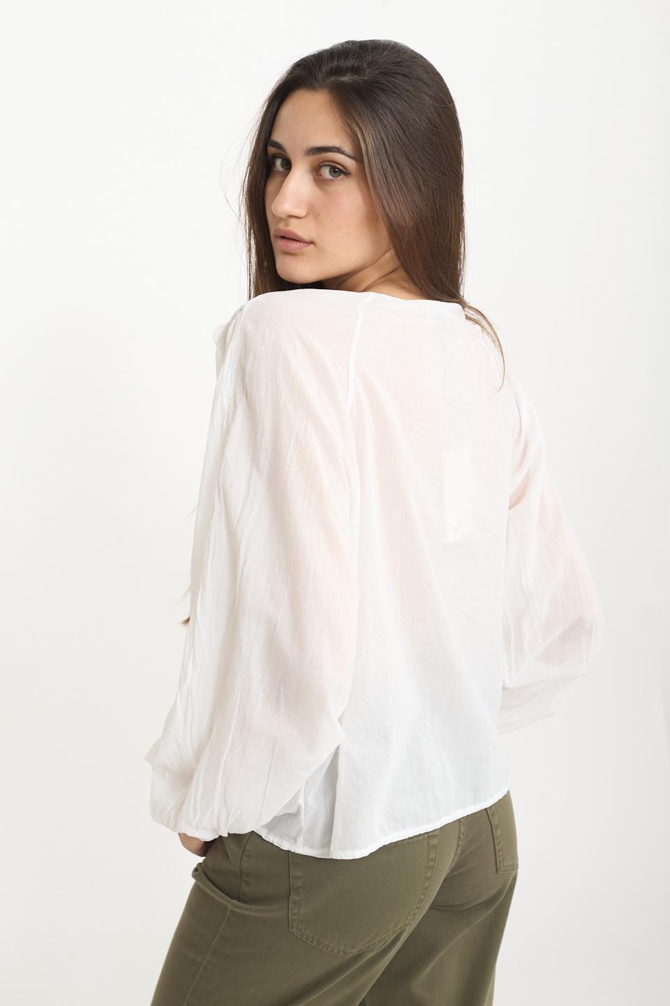 Blusa scollo macramè panna - Primavera Estate 2025 | Brend