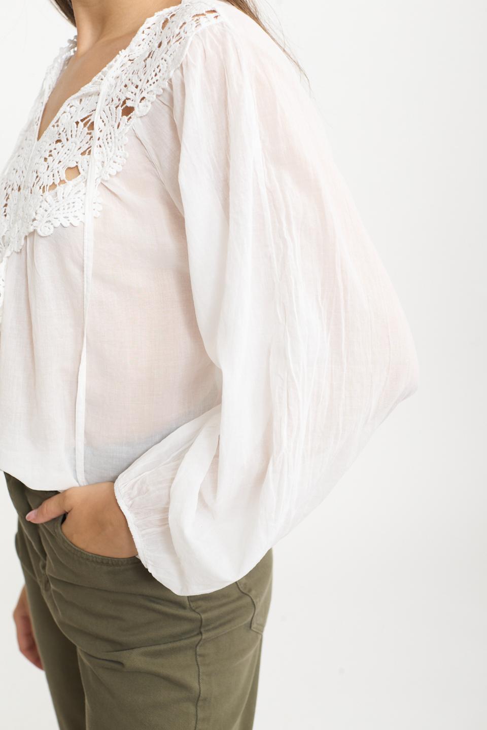 Blusa scollo macramè panna - Primavera Estate 2025 | Brend