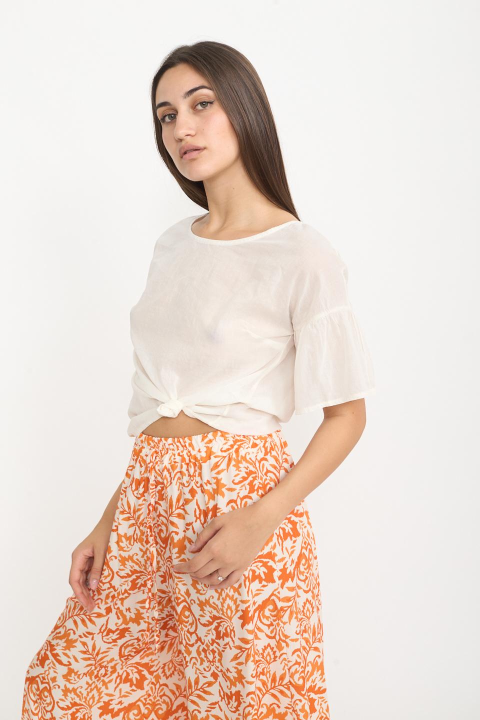 Blusa mezza manica volant burro - Primavera Estate 2025 | Brend