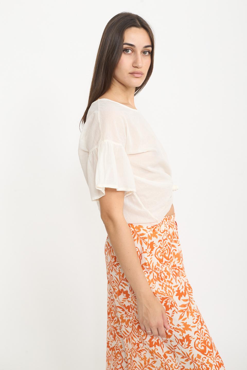 Blusa mezza manica volant burro - Primavera Estate 2025 | Brend