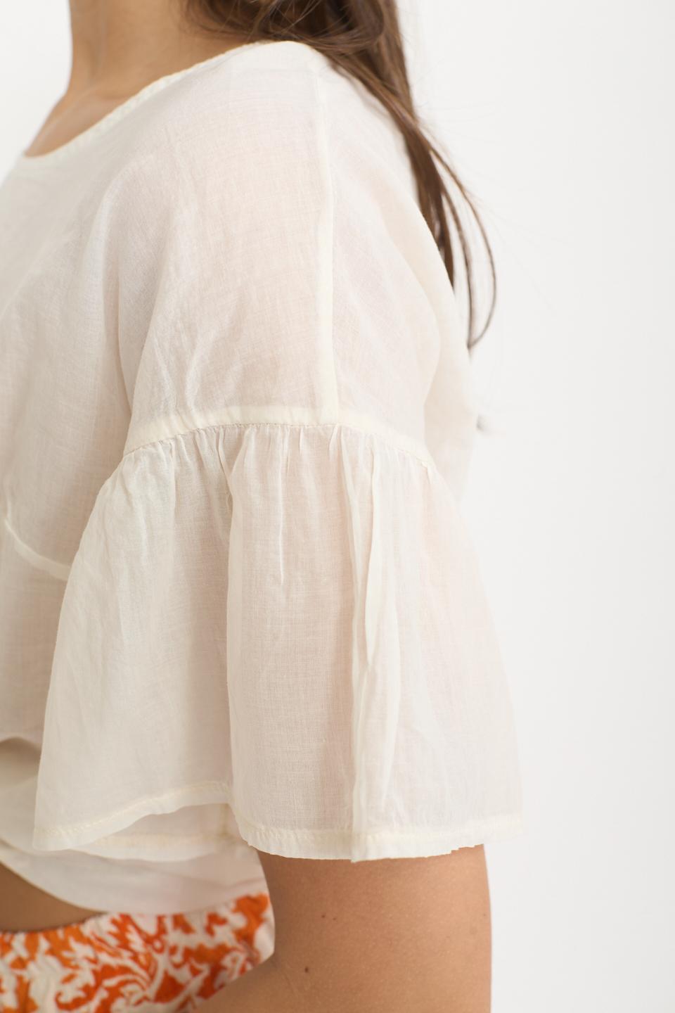 Blusa mezza manica volant burro - Primavera Estate 2025 | Brend