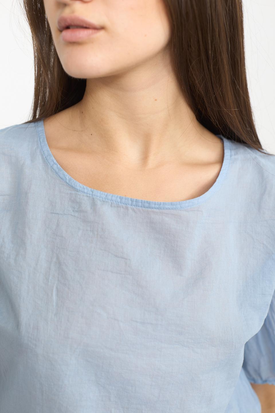 Blusa mezza manica volant celeste - Primavera Estate 2025 | Brend