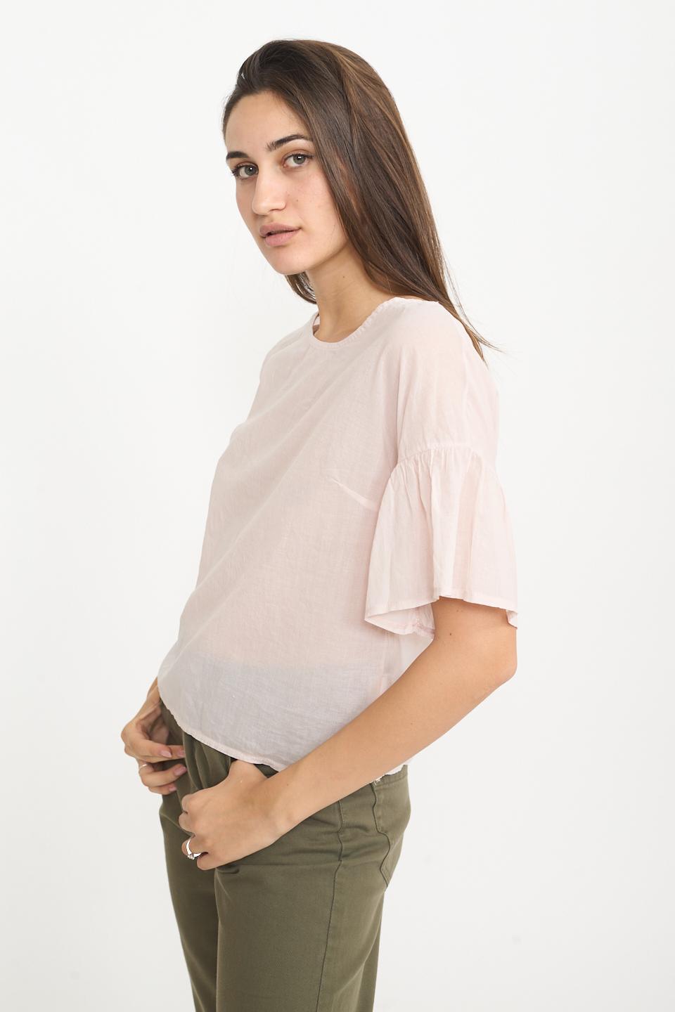 Blusa mezza manica volant cipria - Primavera Estate 2025 | Brend