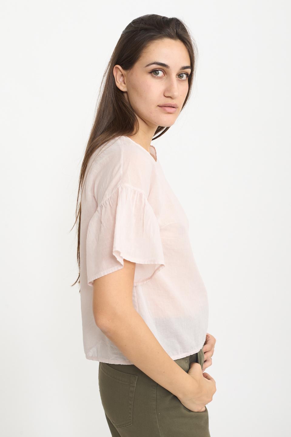 Blusa mezza manica volant cipria - Primavera Estate 2025 | Brend