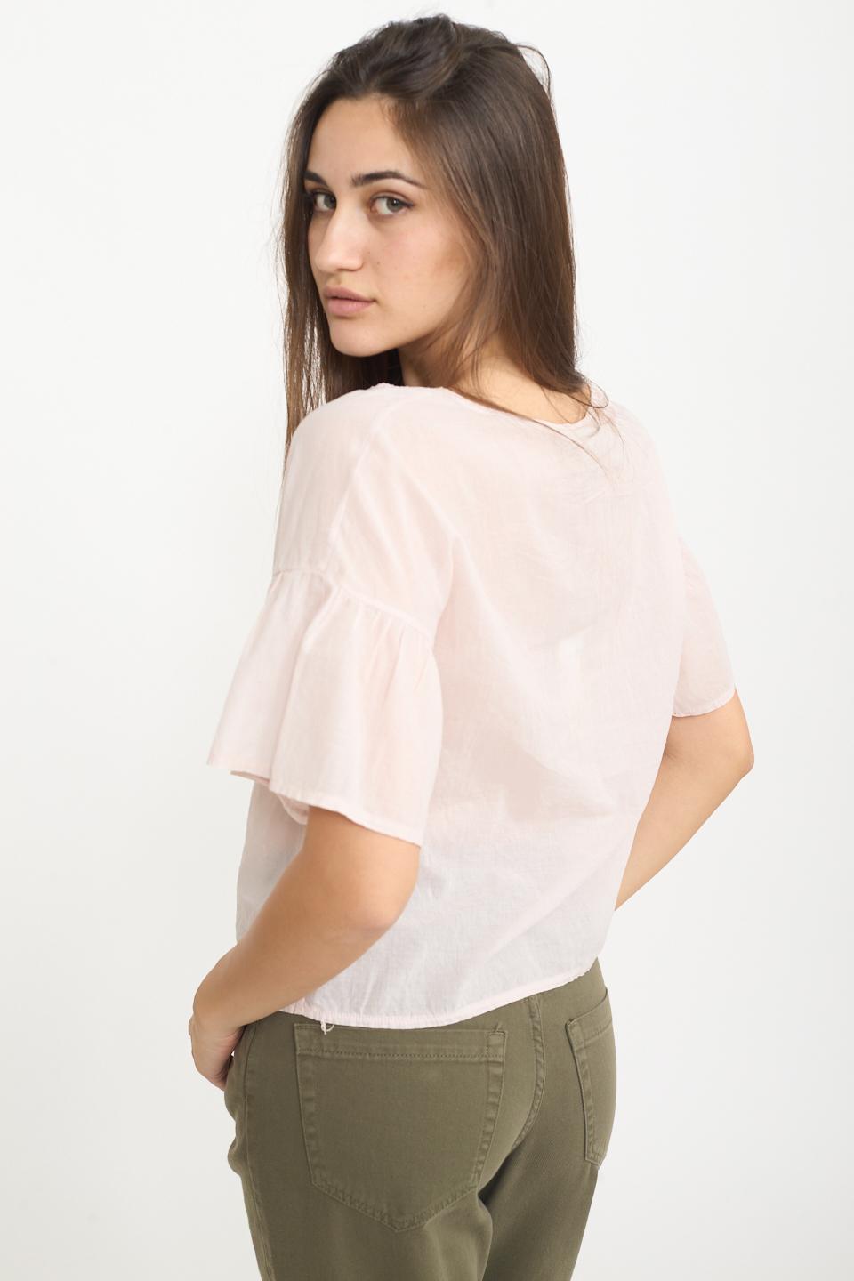 Blusa mezza manica volant cipria - Primavera Estate 2025 | Brend