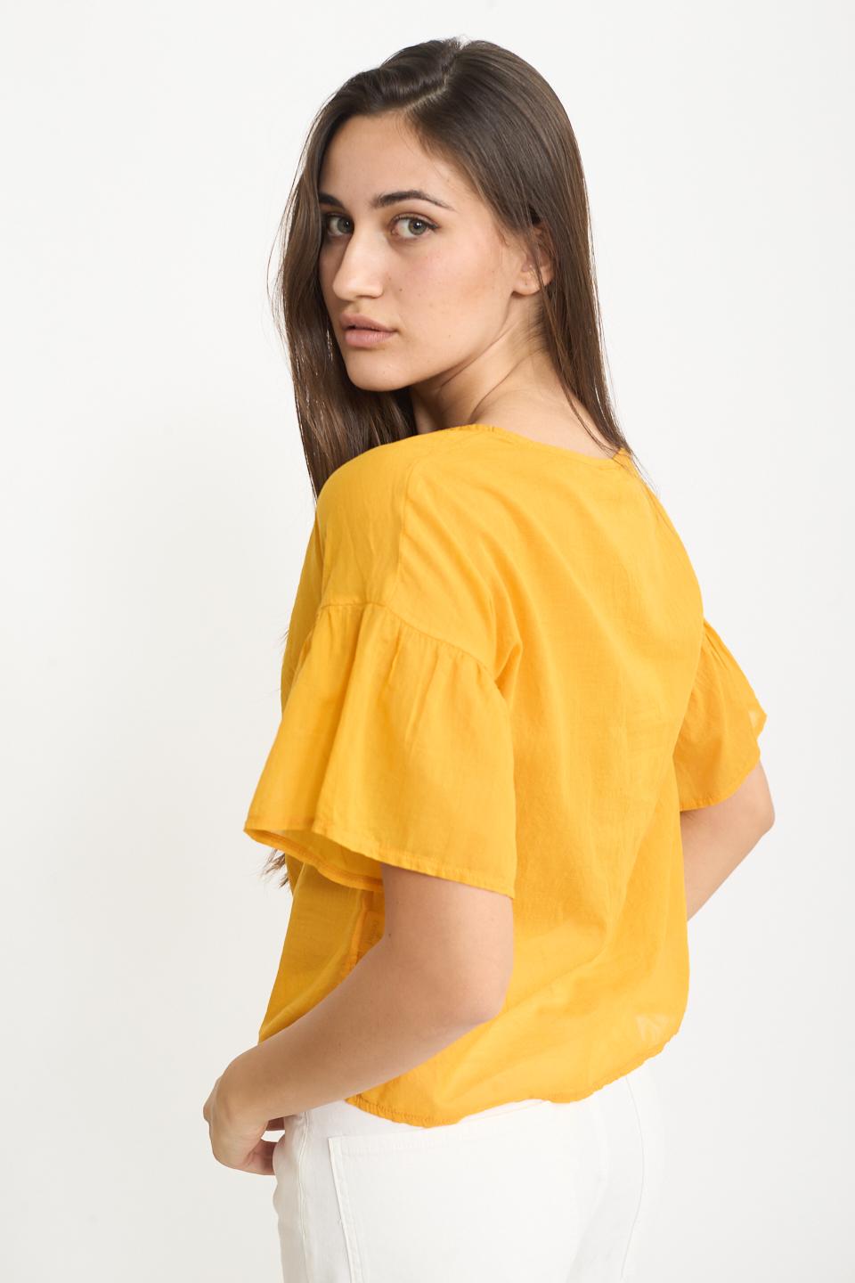 Blusa mezza manica volant papaya - Primavera Estate 2025 | Brend