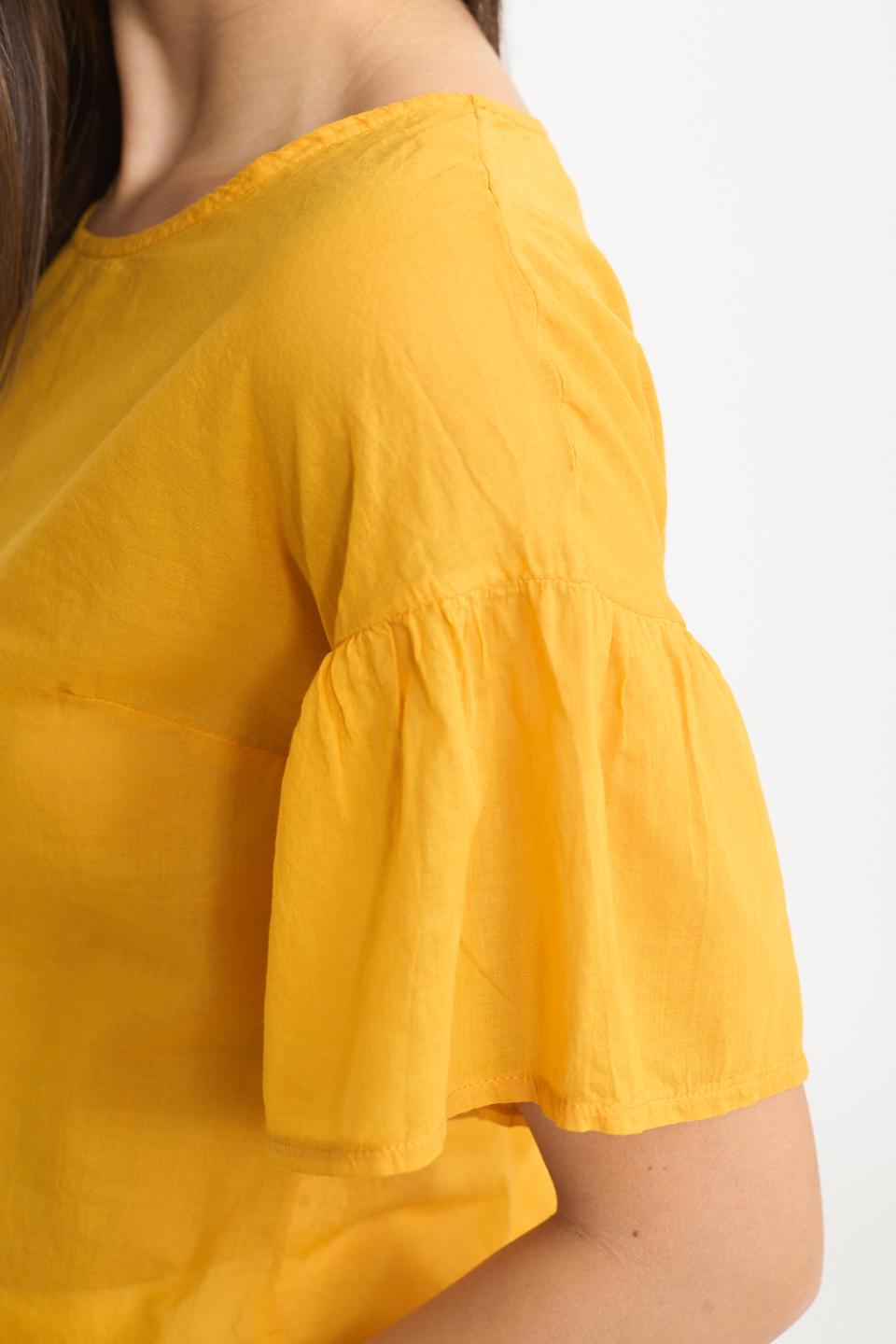 Blusa mezza manica volant papaya - Primavera Estate 2025 | Brend