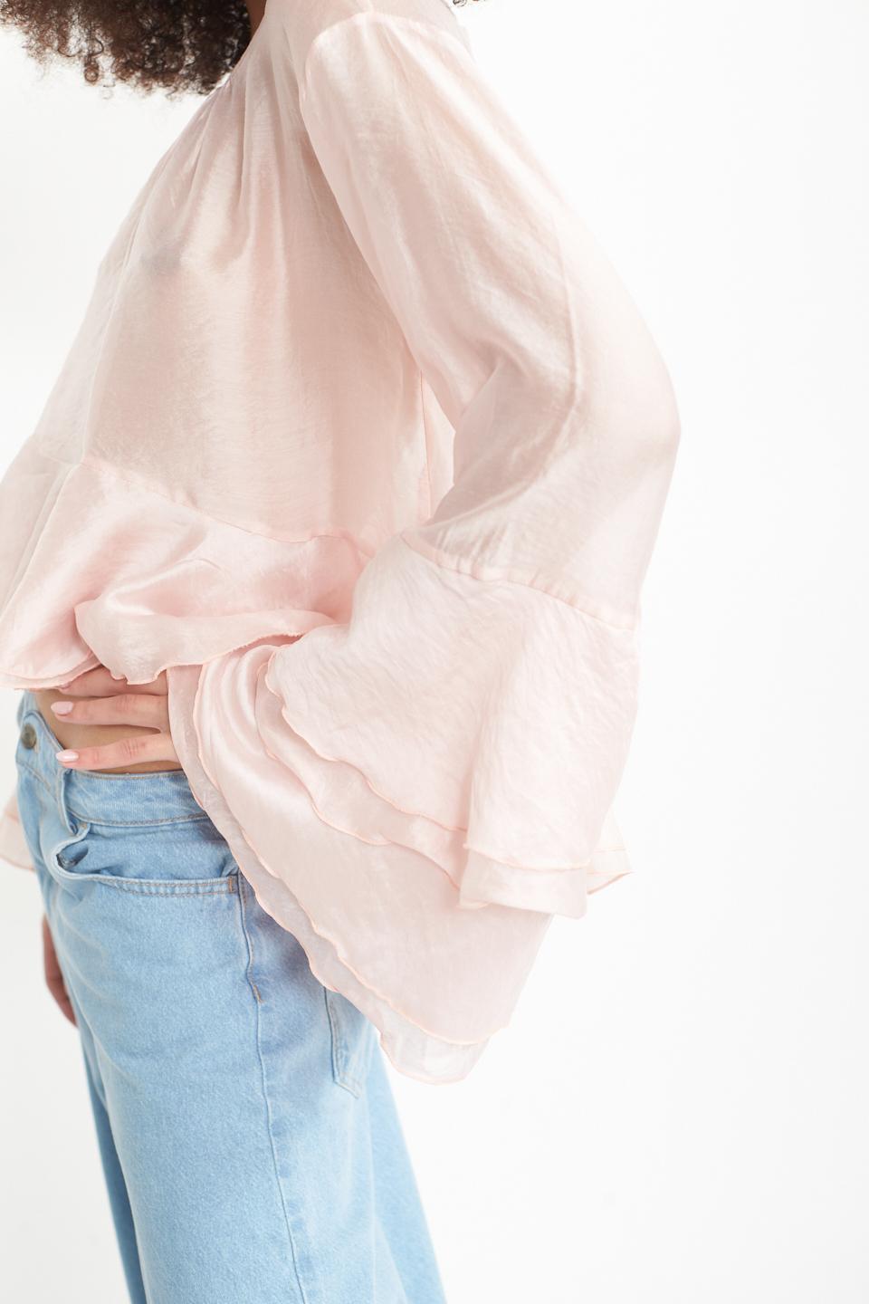 Blusa con gale asimmetrica rosa - Primavera Estate 2025 | Brend