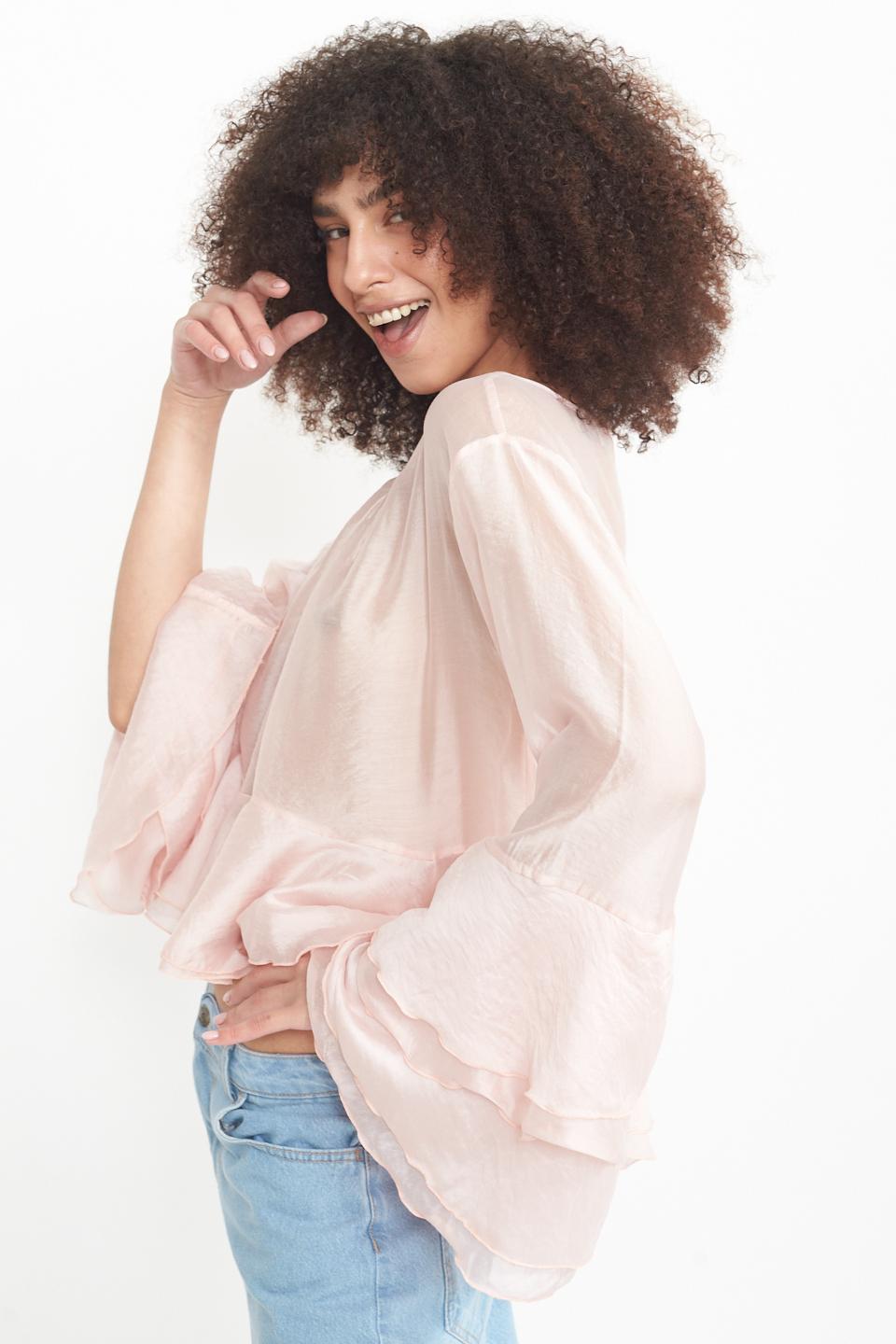 Blusa con gale asimmetrica rosa - Primavera Estate 2025 | Brend