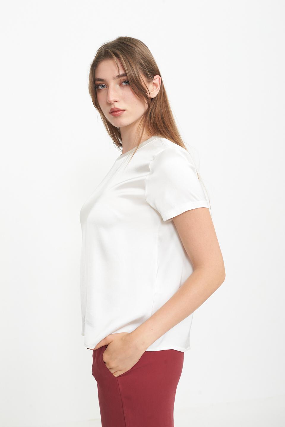 Blusa 1/2 manica raso panna - Primavera Estate 2025 | Brend