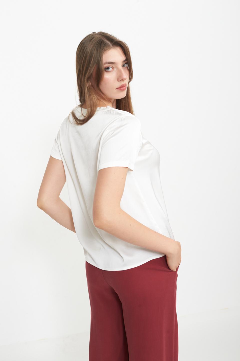 Blusa 1/2 manica raso panna - Primavera Estate 2025 | Brend