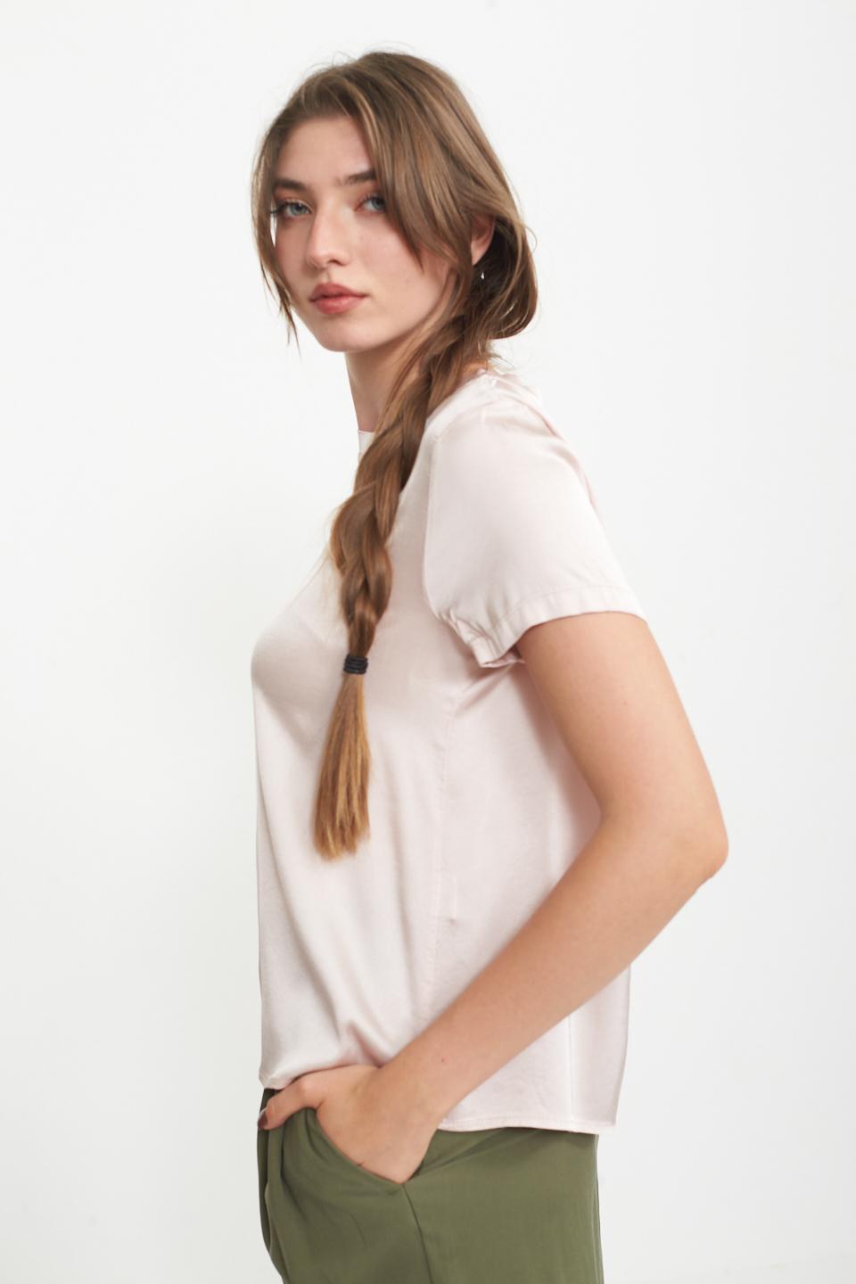 Blusa 1/2 manica raso rosa - Primavera Estate 2025 | Brend