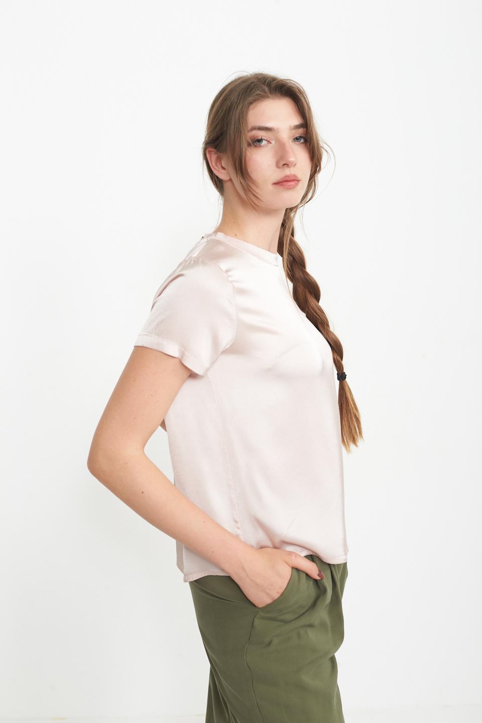 Blusa 1/2 manica raso rosa - Primavera Estate 2025 | Brend