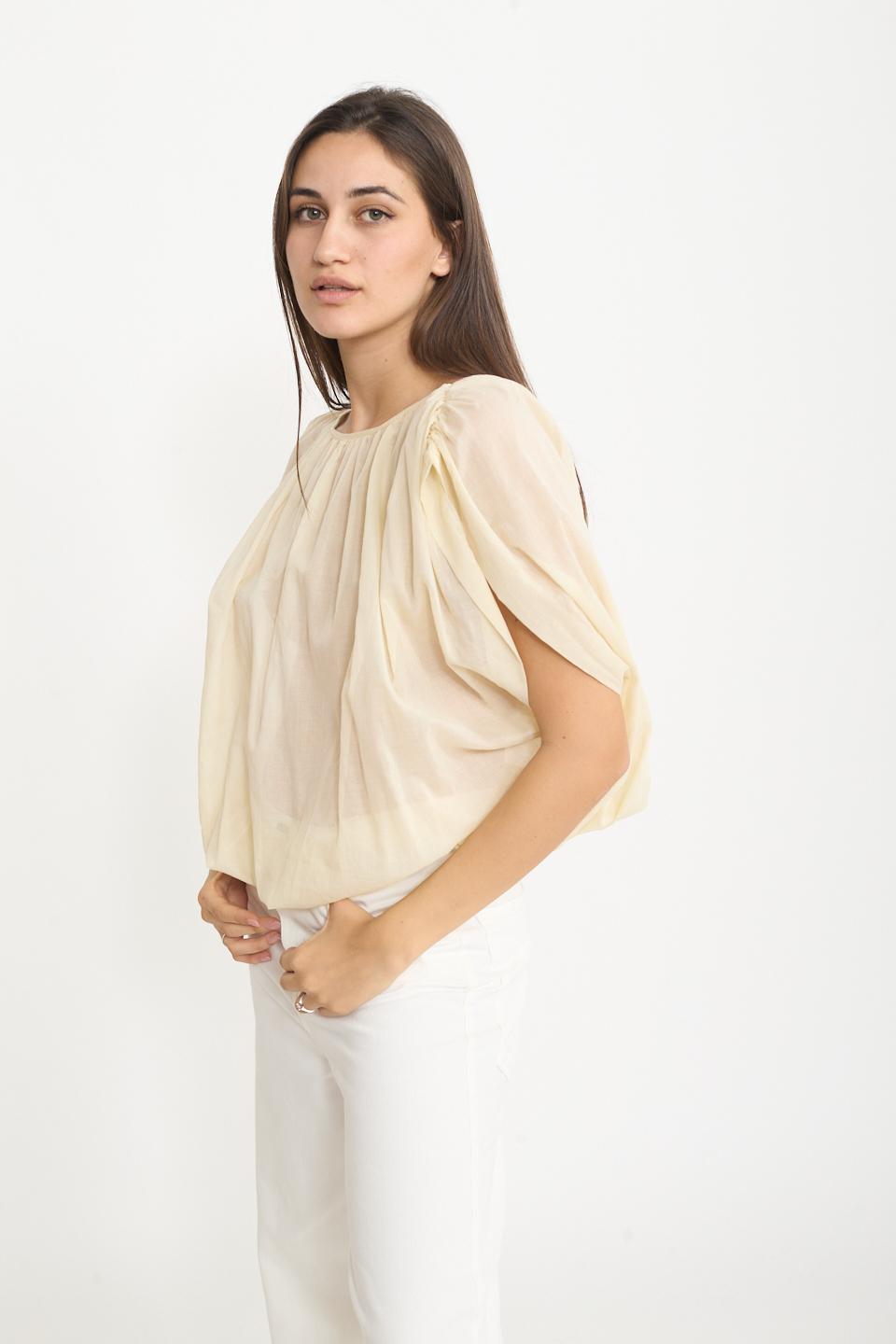 Blusa arriciata naturale - Primavera Estate 2025 | Brend