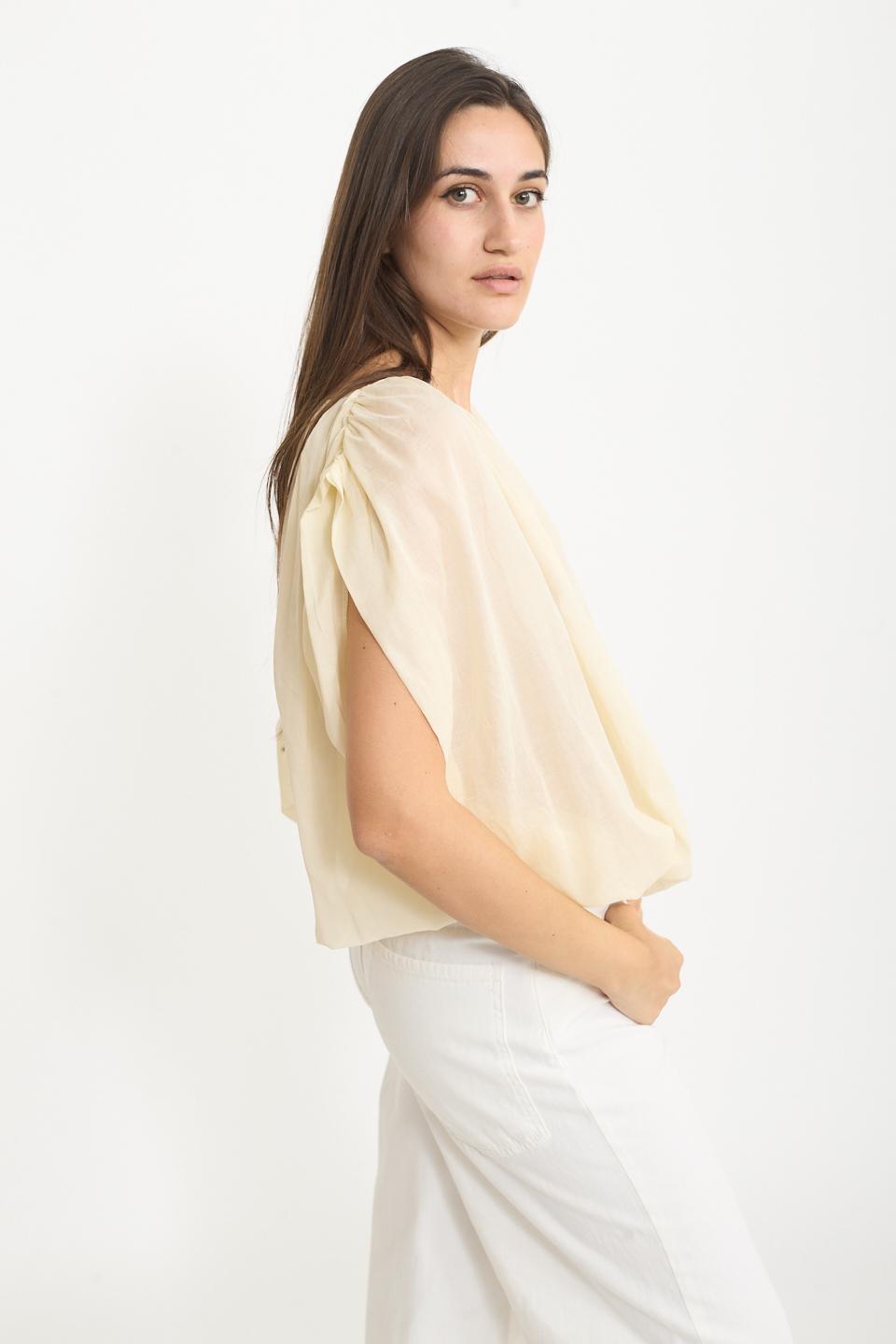 Blusa arriciata naturale - Primavera Estate 2025 | Brend