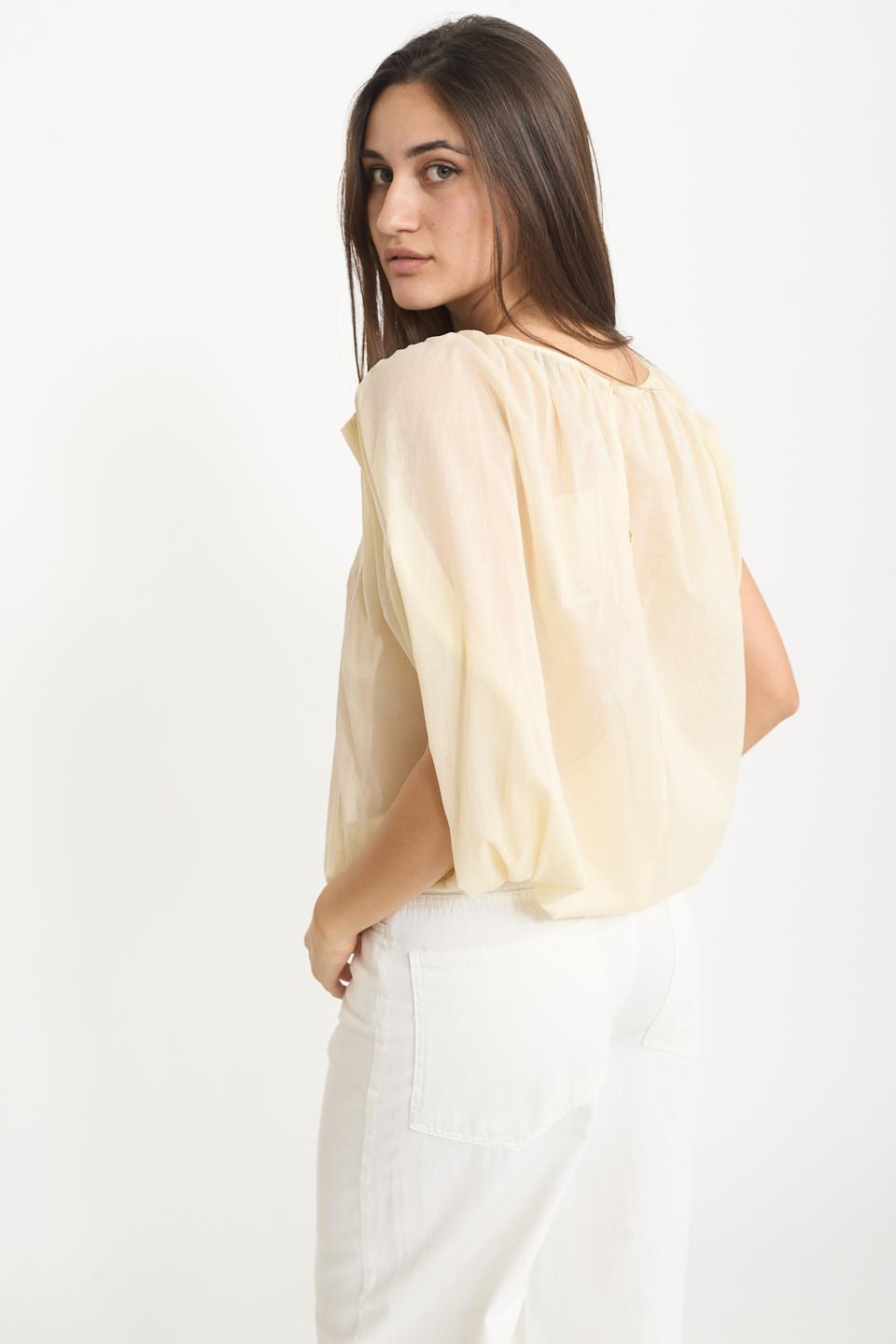 Blusa arriciata naturale - Primavera Estate 2025 | Brend