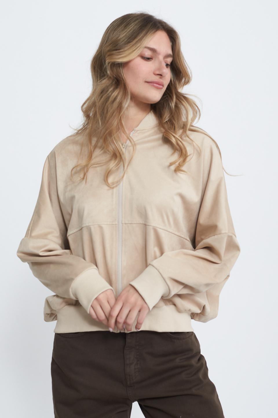 Bomber zip dainetto beige - Primavera Estate 2025 | Brend