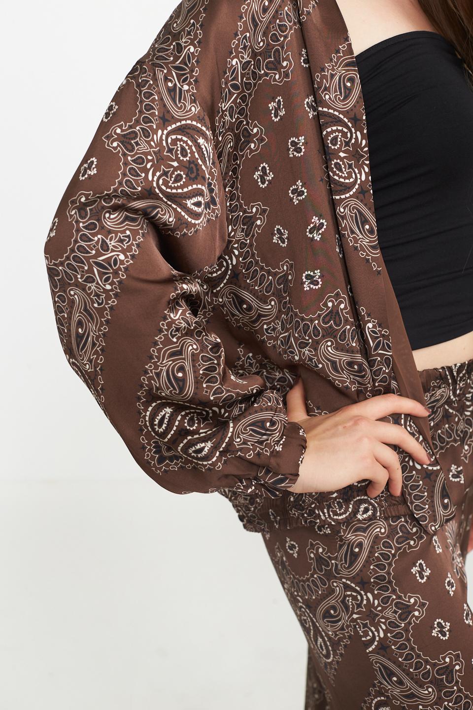 Bomber stampato viscosa foulard moro - Primavera Estate 2025 | Brend