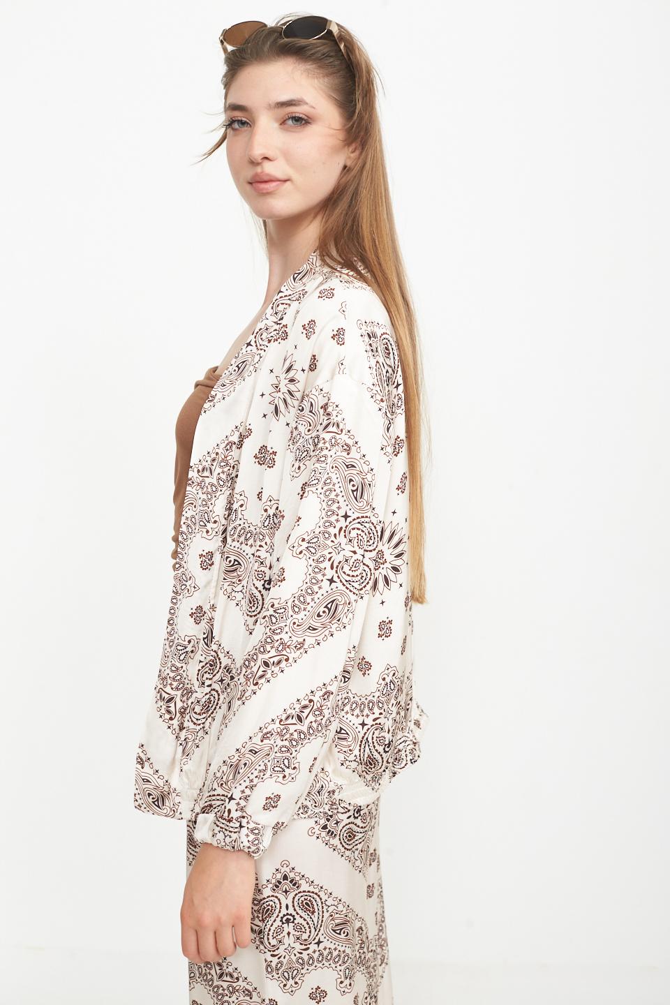 Bomber stampato viscosa foulard panna - Primavera Estate 2025 | Brend