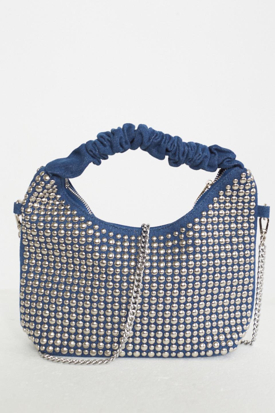 Borsa denim con borchie denim blu - Primavera Estate 2025 | Brend