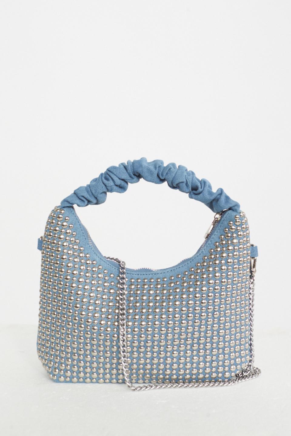 Borsa denim con borchie denim chiaro - Primavera Estate 2025 | Brend