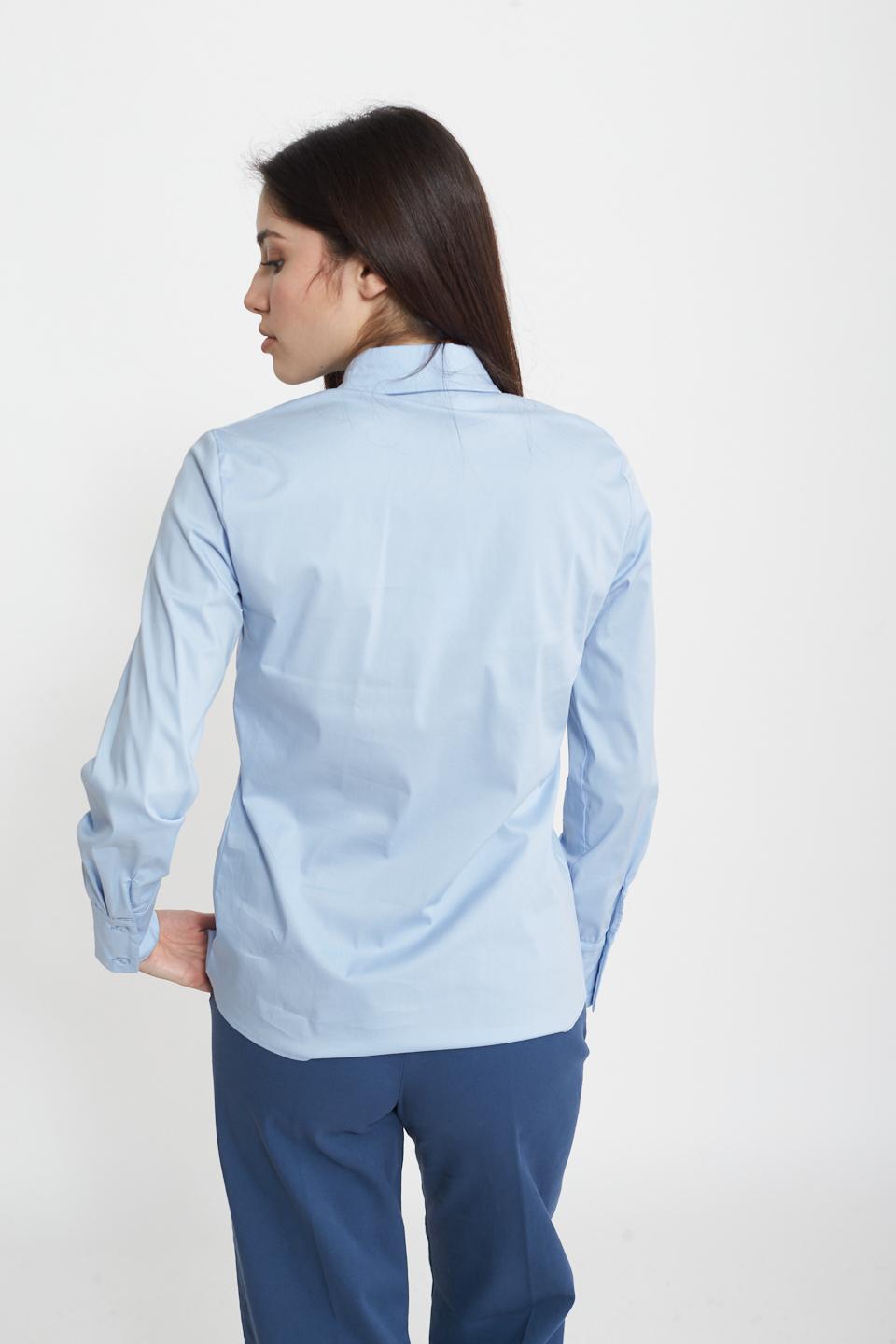 Camicia con rouches azzurro - Primavera Estate 2025 | Brend
