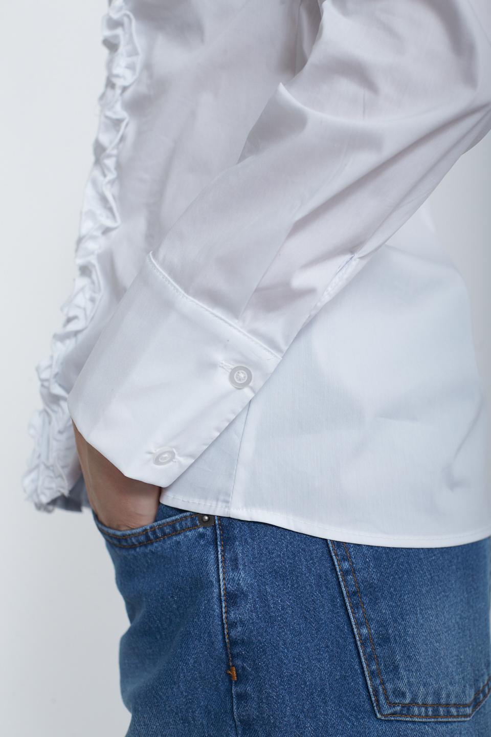 Camicia con rouches bianco - Primavera Estate 2025 | Brend