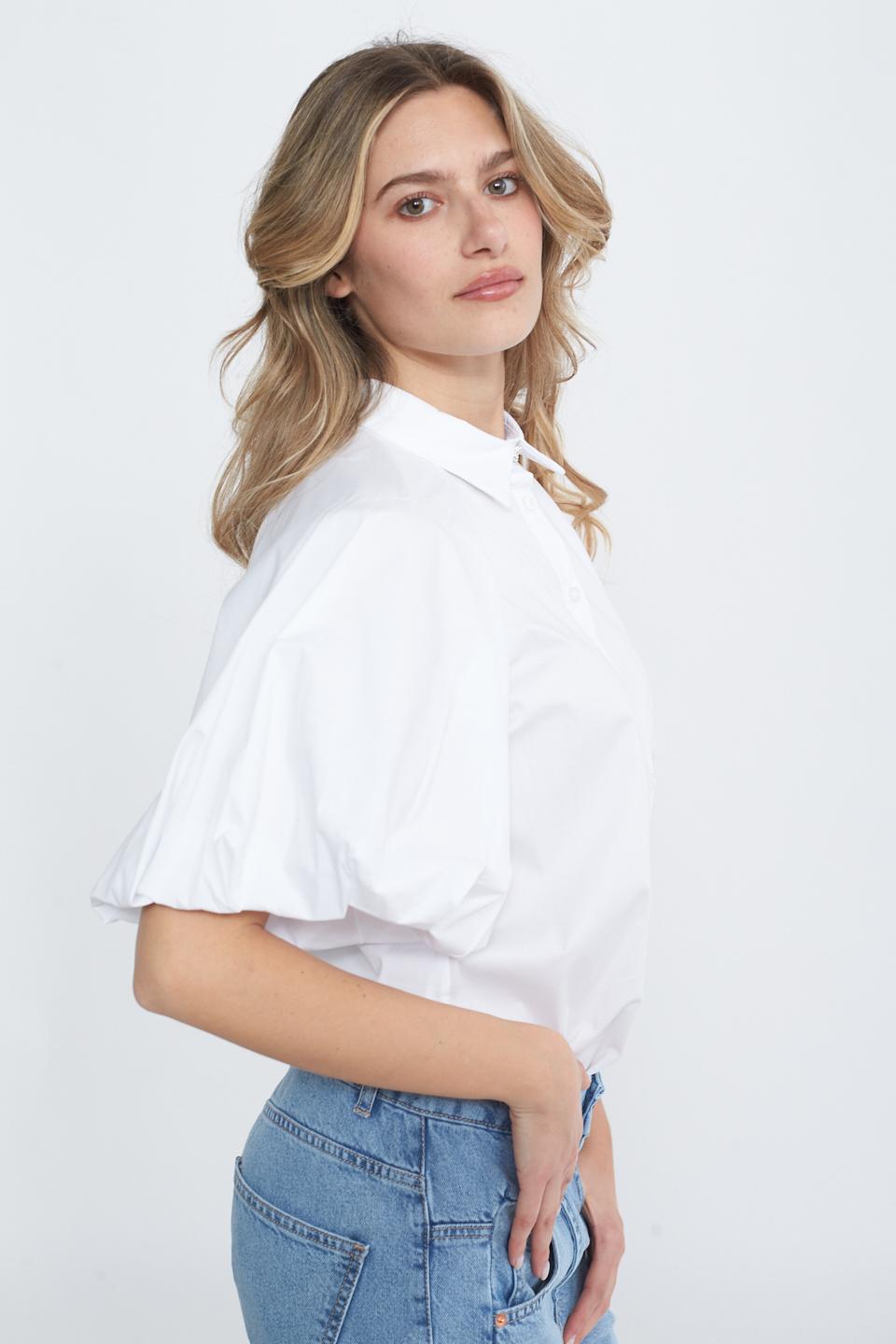 Camicia manica palloncino bianco - Primavera Estate 2025 | Brend