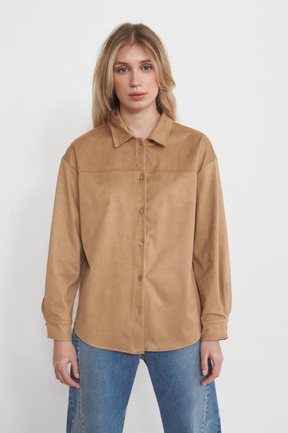 Camicia over effetto dainetto cappuccino - Primavera Estate 2025 | Brend