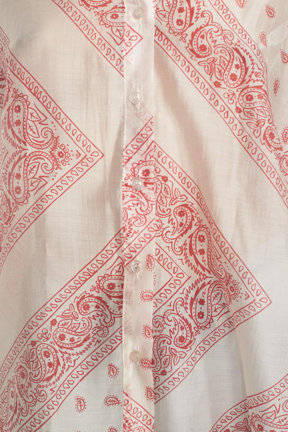 Camicia coreana stampa bandana panna/rosso - Primavera Estate 2025 | Brend