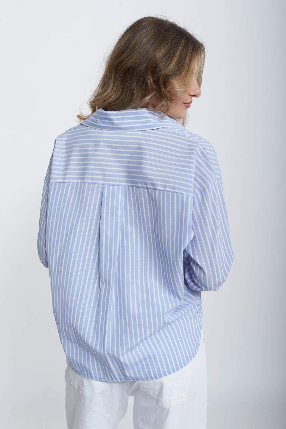 Camicia over rigata celeste - Primavera Estate 2025 | Brend