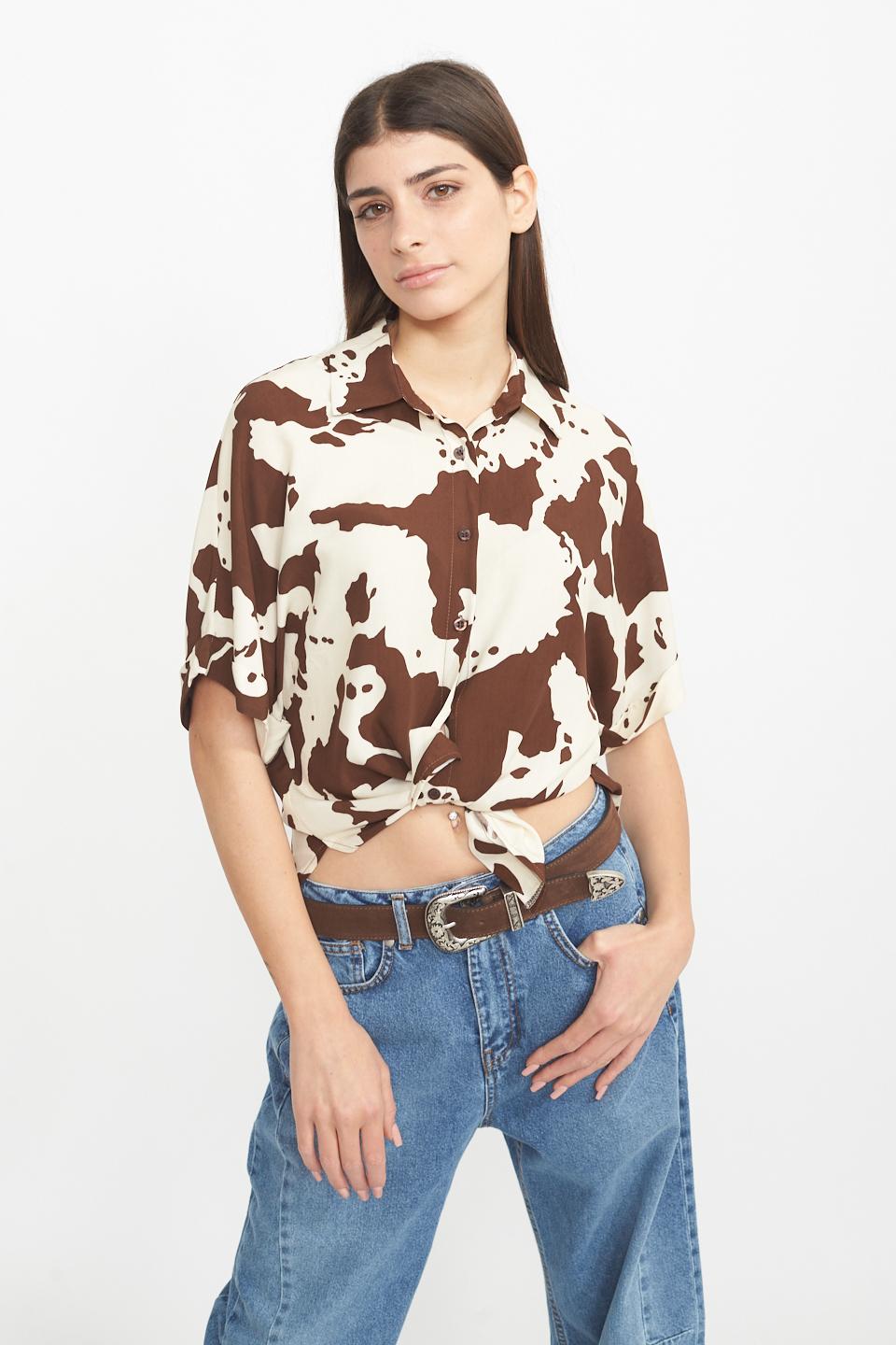 Camicia kimono viscosa muccato - Primavera Estate 2025 | Brend