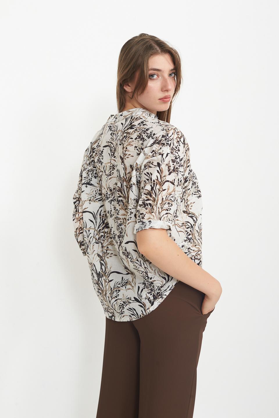 Camicia cugni stampata fiori moro - Primavera Estate 2025 | Brend