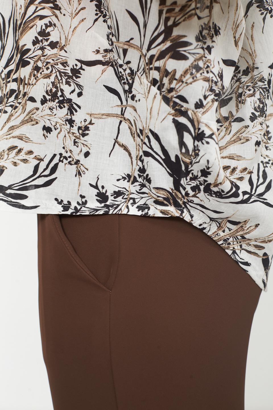 Camicia cugni stampata fiori moro - Primavera Estate 2025 | Brend
