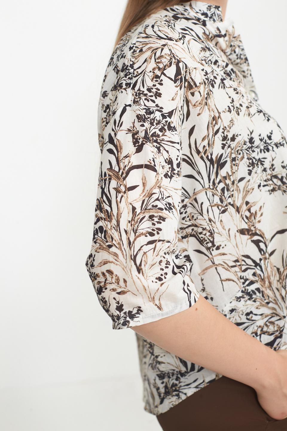 Camicia cugni stampata fiori moro - Primavera Estate 2025 | Brend