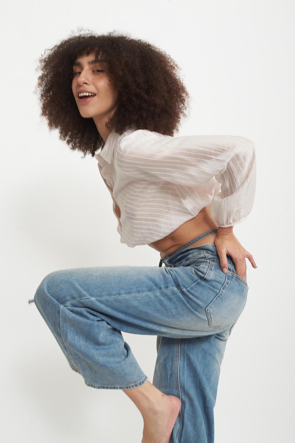 Camicia cropped righe nodo rosa - Primavera Estate 2025 | Brend