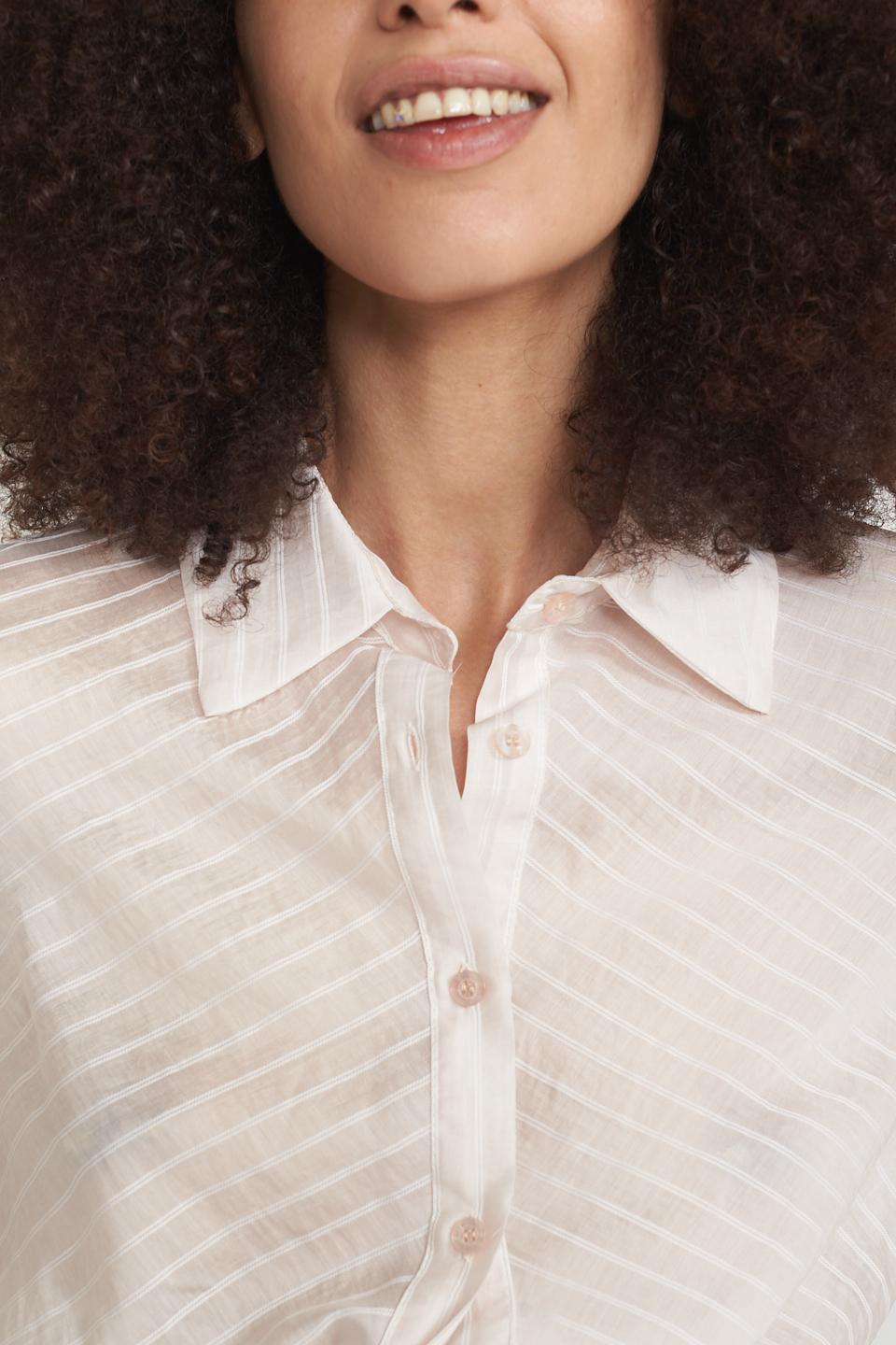 Camicia cropped righe nodo rosa - Primavera Estate 2025 | Brend