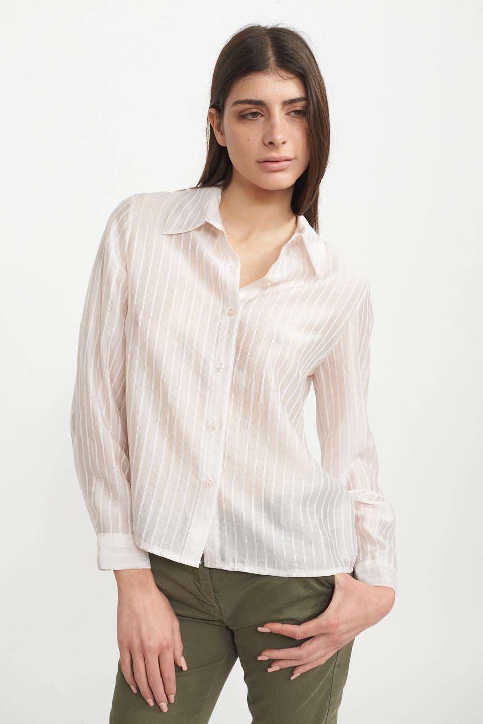 Camicia lyocell righe rosa - Primavera Estate 2025 | Brend