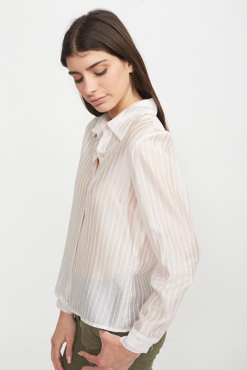 Camicia lyocell righe rosa - Primavera Estate 2025 | Brend