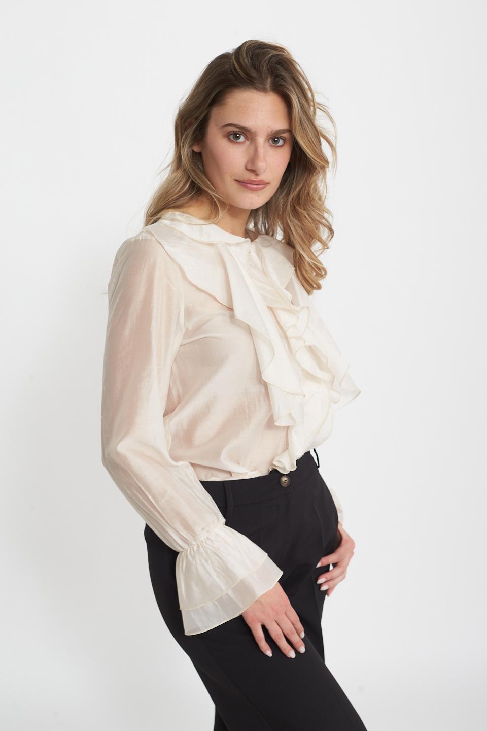 Camicia rouches/lyocell naturale - Primavera Estate 2025 | Brend