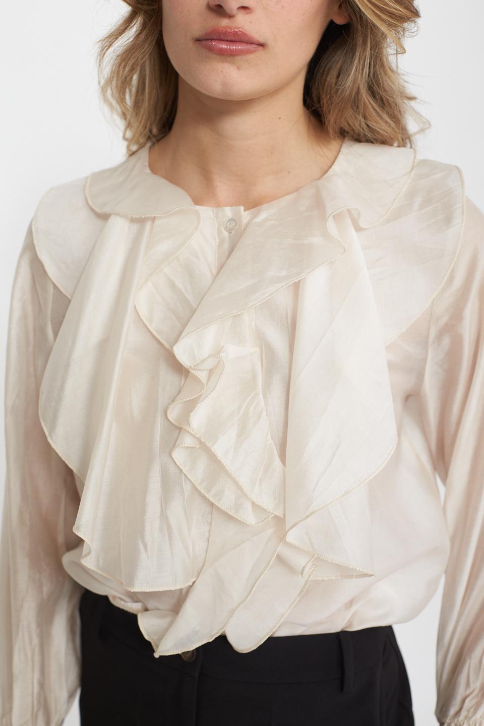 Camicia rouches/lyocell naturale - Primavera Estate 2025 | Brend