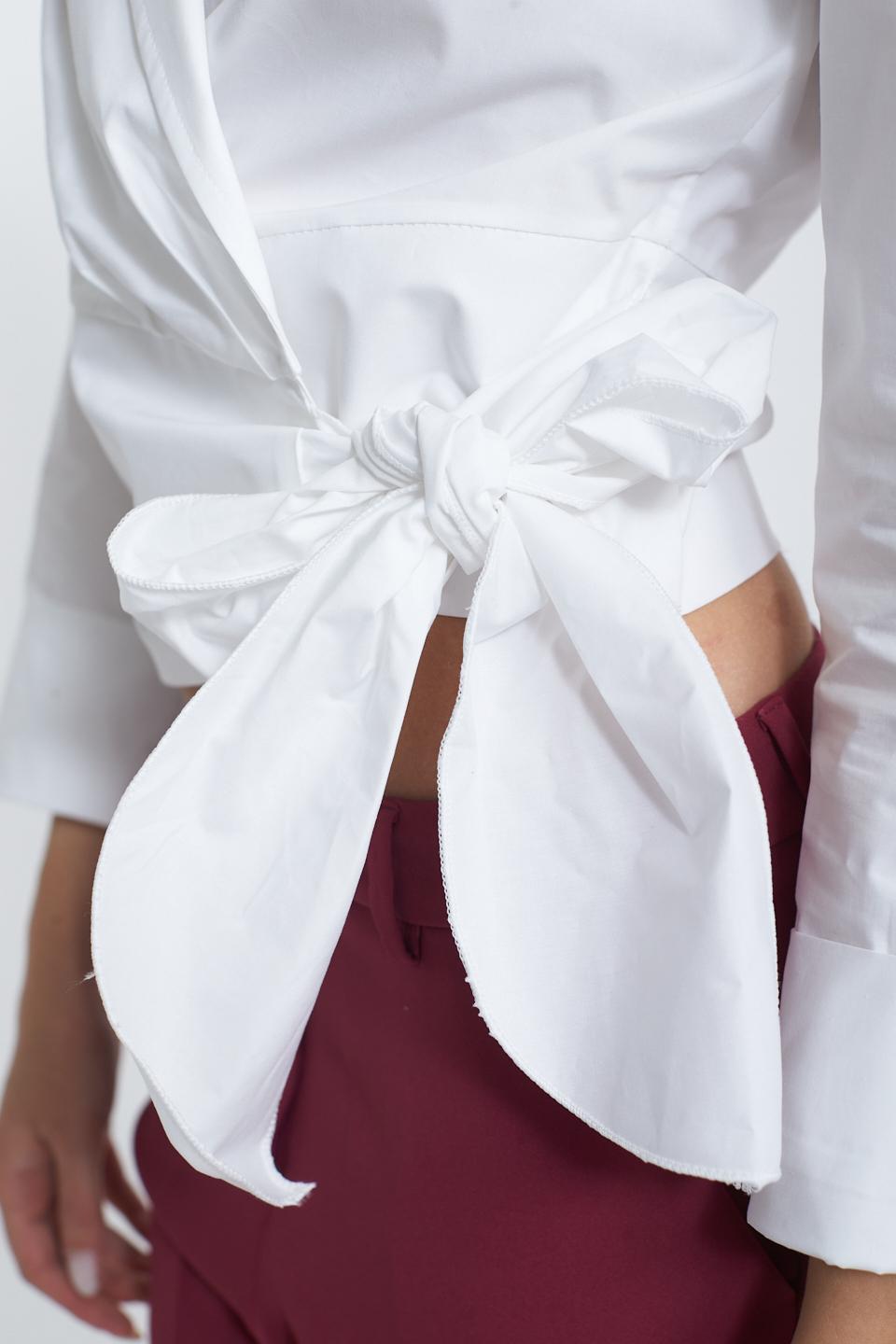 Camicia incrocio con fiocco bianco - Primavera Estate 2025 | Brend