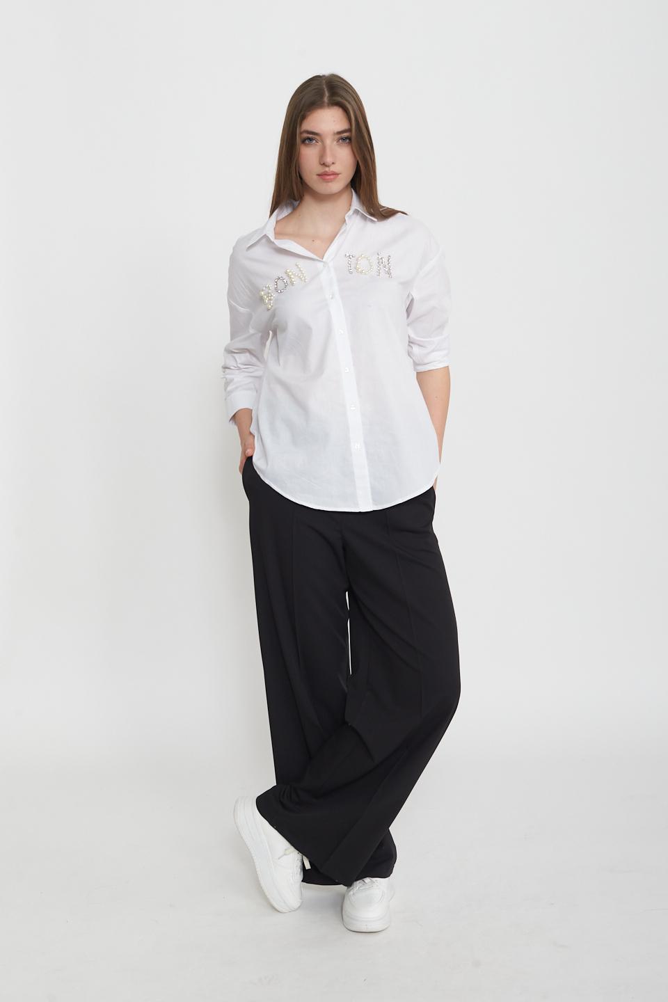 Camicia bon ton strass bianco - Primavera Estate 2025 | Brend