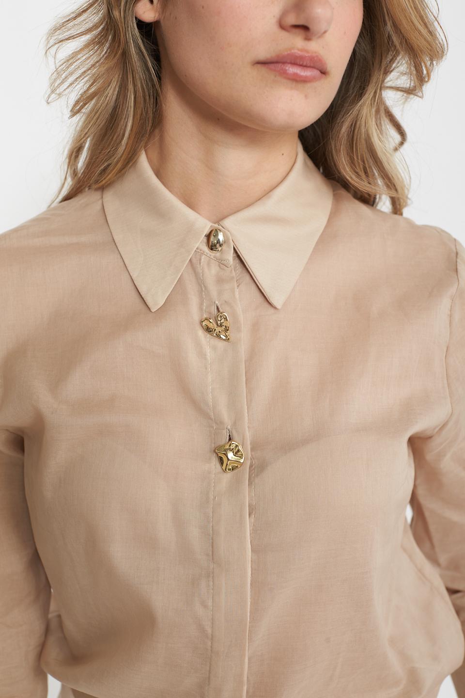 Camicia bottoni sfalsati mousse - Primavera Estate 2025 | Brend