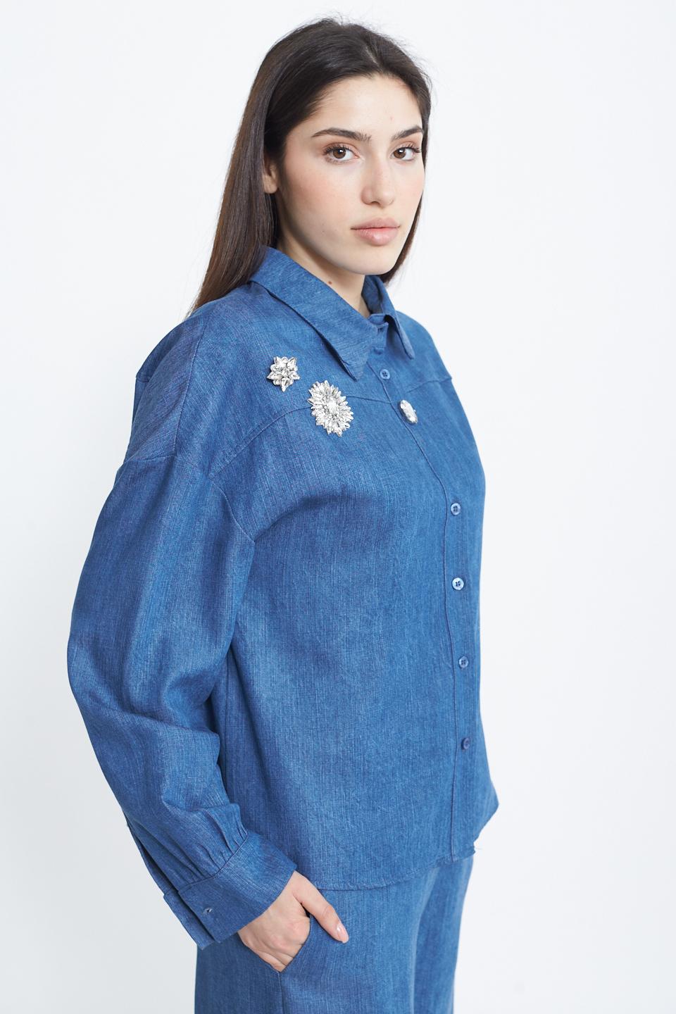 Camicia denim con applicazioni denim - Primavera Estate 2025 | Brend