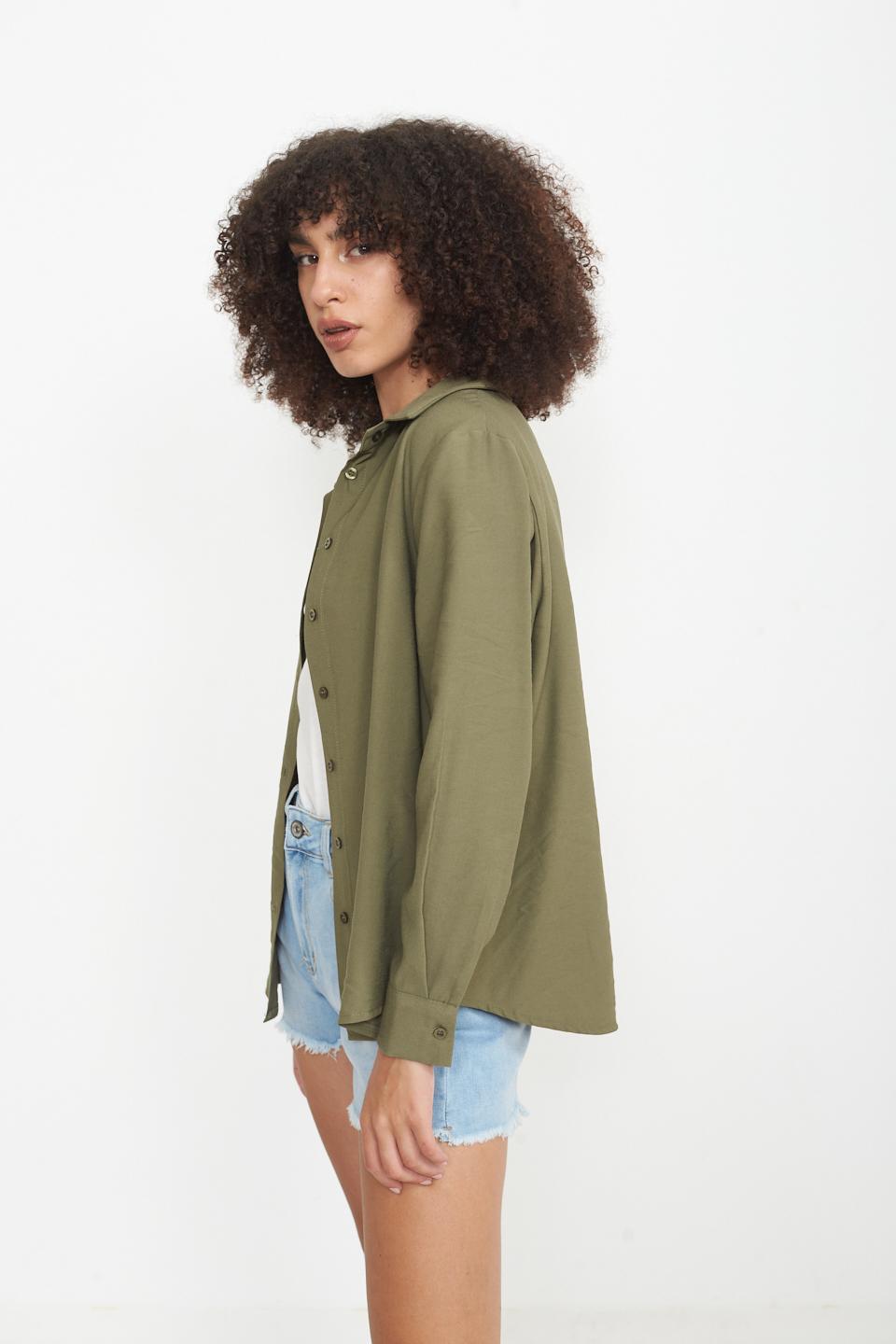 Camicia stondata viscosa militare - Primavera Estate 2025 | Brend