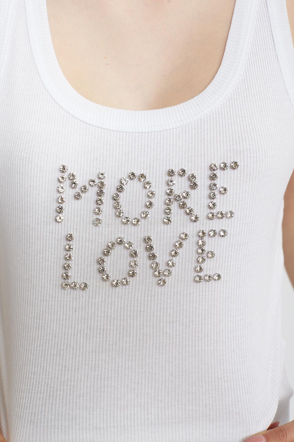Canotta strass Love bianco - Primavera Estate 2025 | Brend