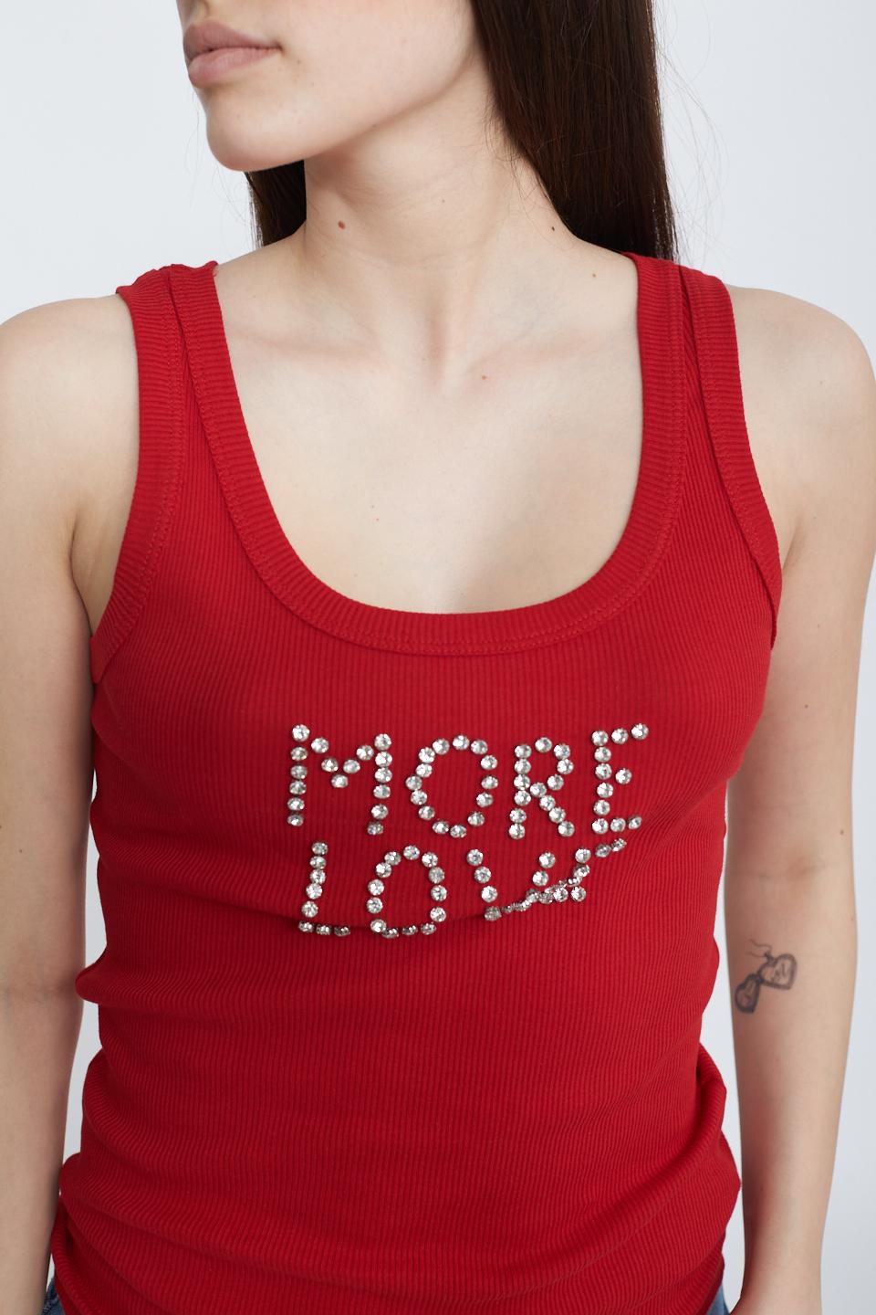 Canotta strass Love rosso - Primavera Estate 2025 | Brend