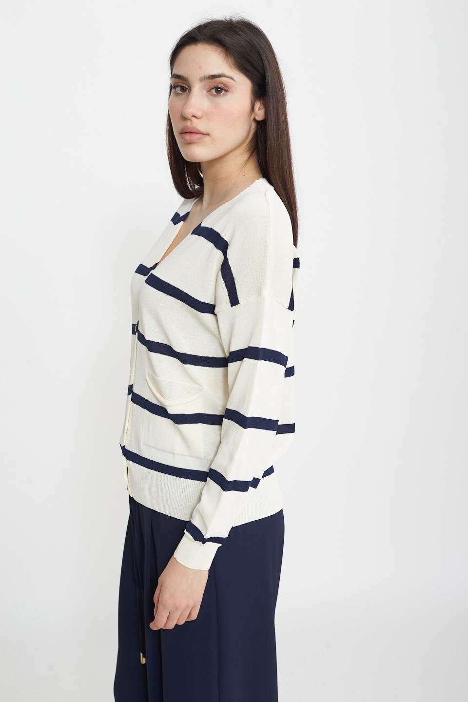 Cardigan burro/blu - Primavera Estate 2025 | Brend