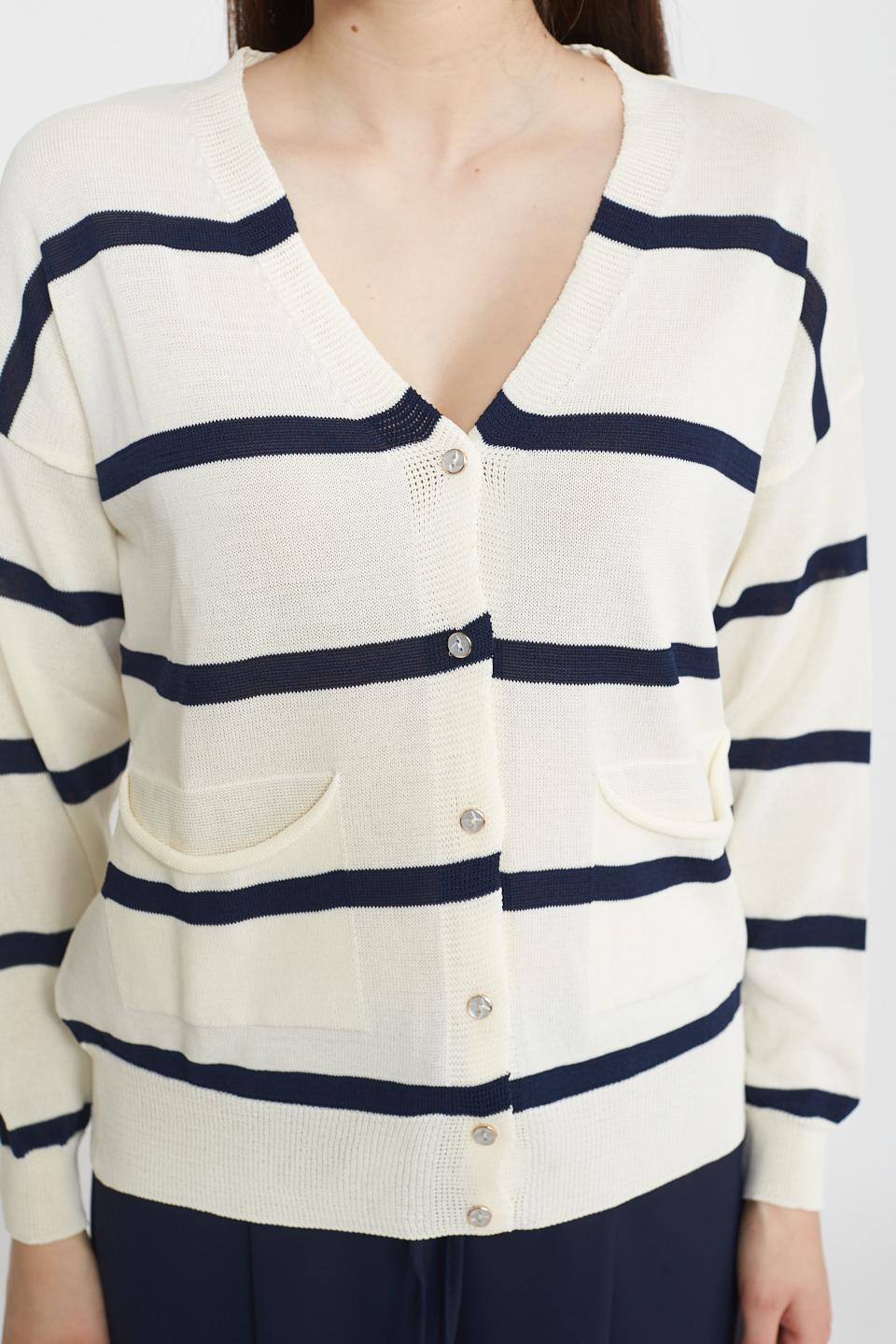 Cardigan burro/blu - Primavera Estate 2025 | Brend